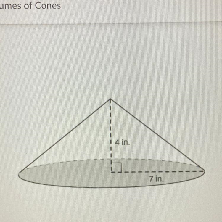 What is the exact volume of the cone? A. 28pi B. 56/3pi C. 196/3pi D. 196pi-example-1