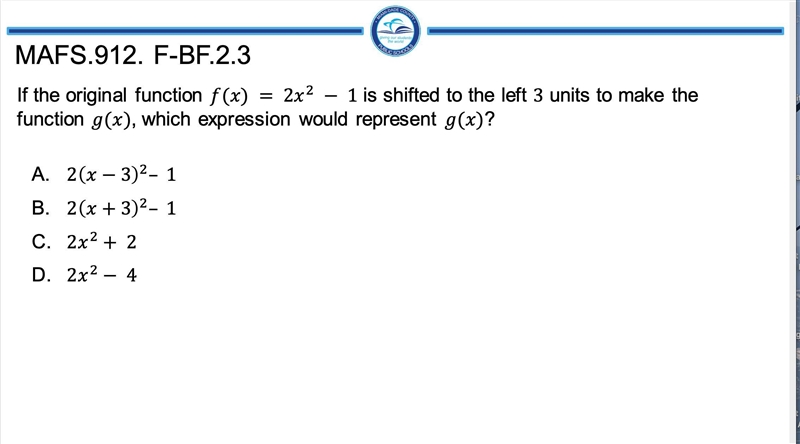 If the original function () = 22 − 1 is shifted to the left 3 units to make the function-example-1