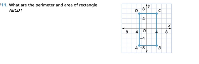 What is the perimeter and are of rectangle for ABCD?-example-1