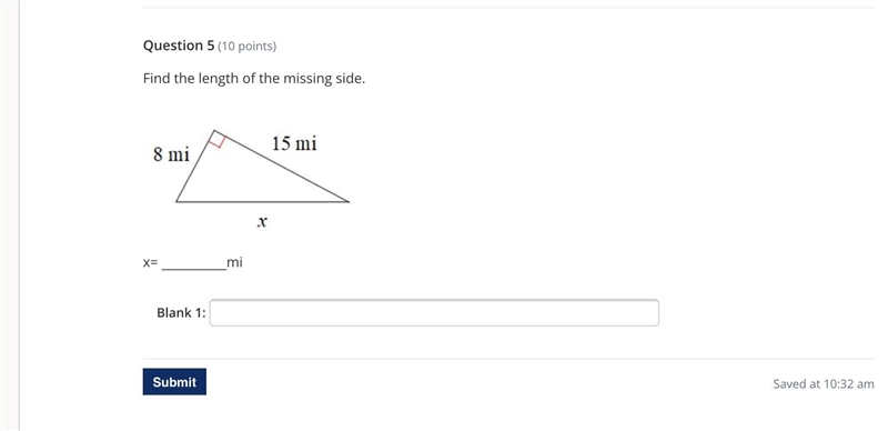 Find the length of the missing side-example-1