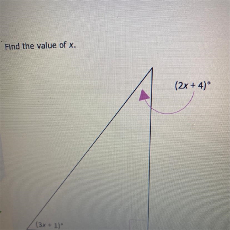 Find the value of x. (2x + 4) (3x + 1)-example-1