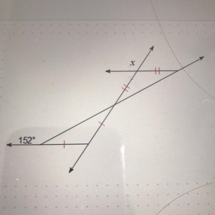 152 Find the x of the angle-example-1