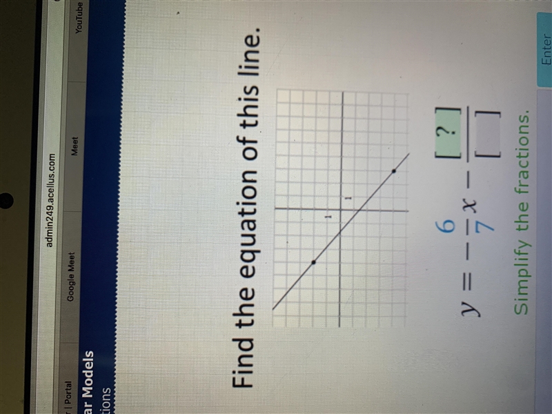 How to find the equation of this line?-example-1