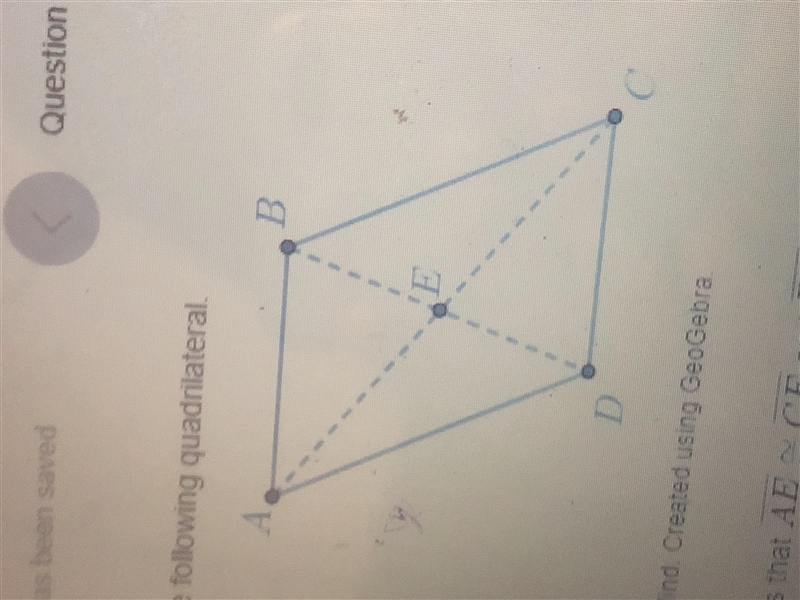 How Can Cassie probe the quadrilateral ABCD is a parallelogram-example-1