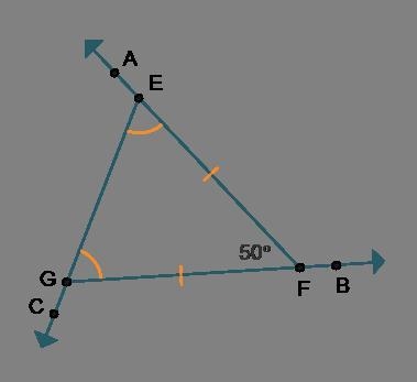 Please Hurry!!! Triangle G E F is shown with its exterior angles. Line G F extends-example-1