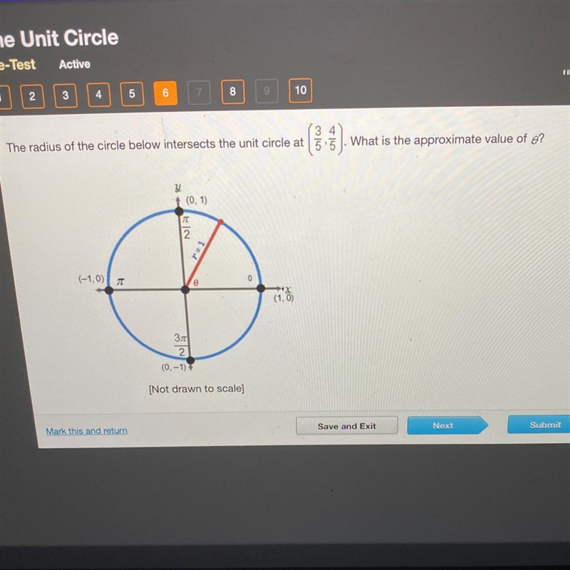 0.6 radians 1.0 radians 36.9 radians 53.1 radians-example-1