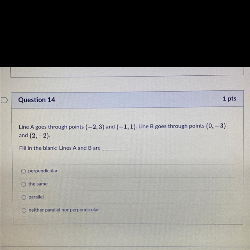 Line A goes through points (-2,3) and (-1,1). Line B goes through points (0,-3) and-example-1