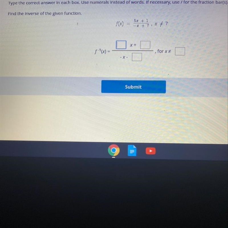 What is the inverse of the given function?-example-1