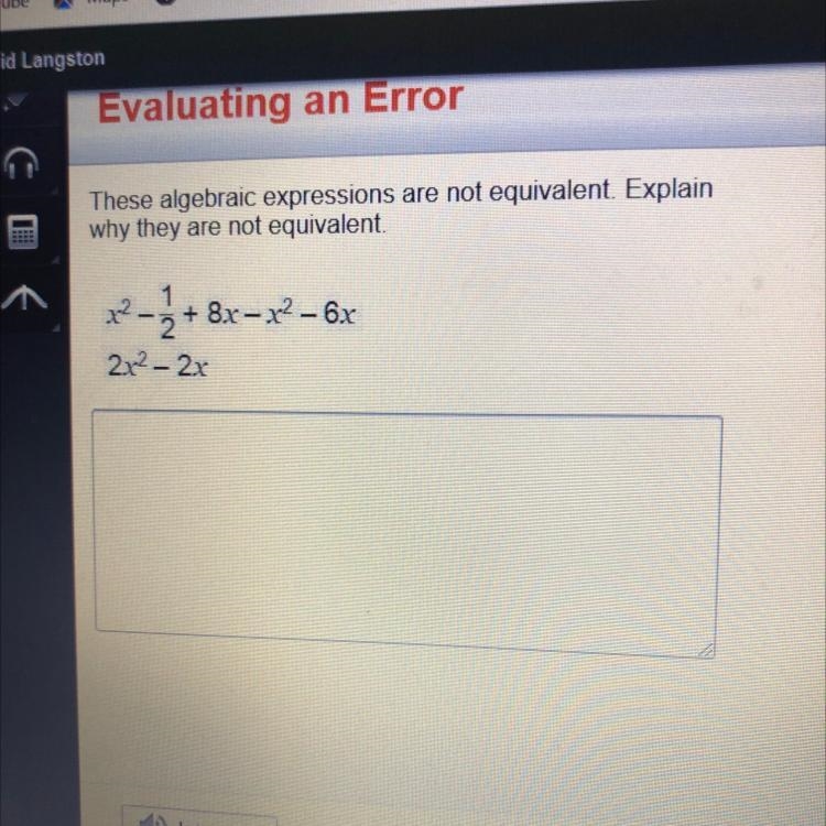 These algebraic expressions are not equivalent. Explain why they are not equivalent-example-1