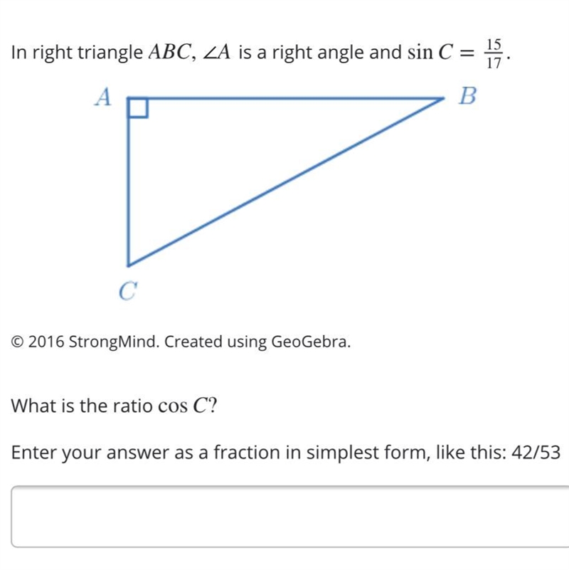 What is the ratio cos C?-example-1