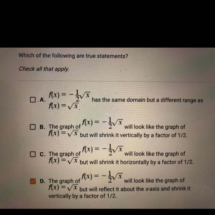 Which of the following statements are true? Check all that apply-example-1