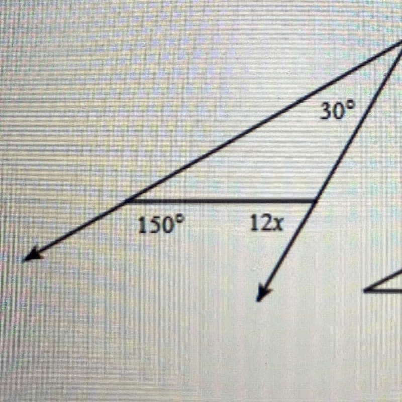 Solve for x 30 150 12x-example-1