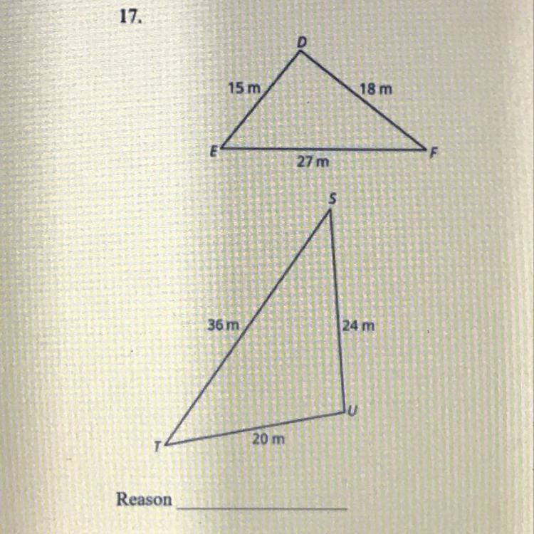 Are these triangles similar ? Why, or why not!?-example-1