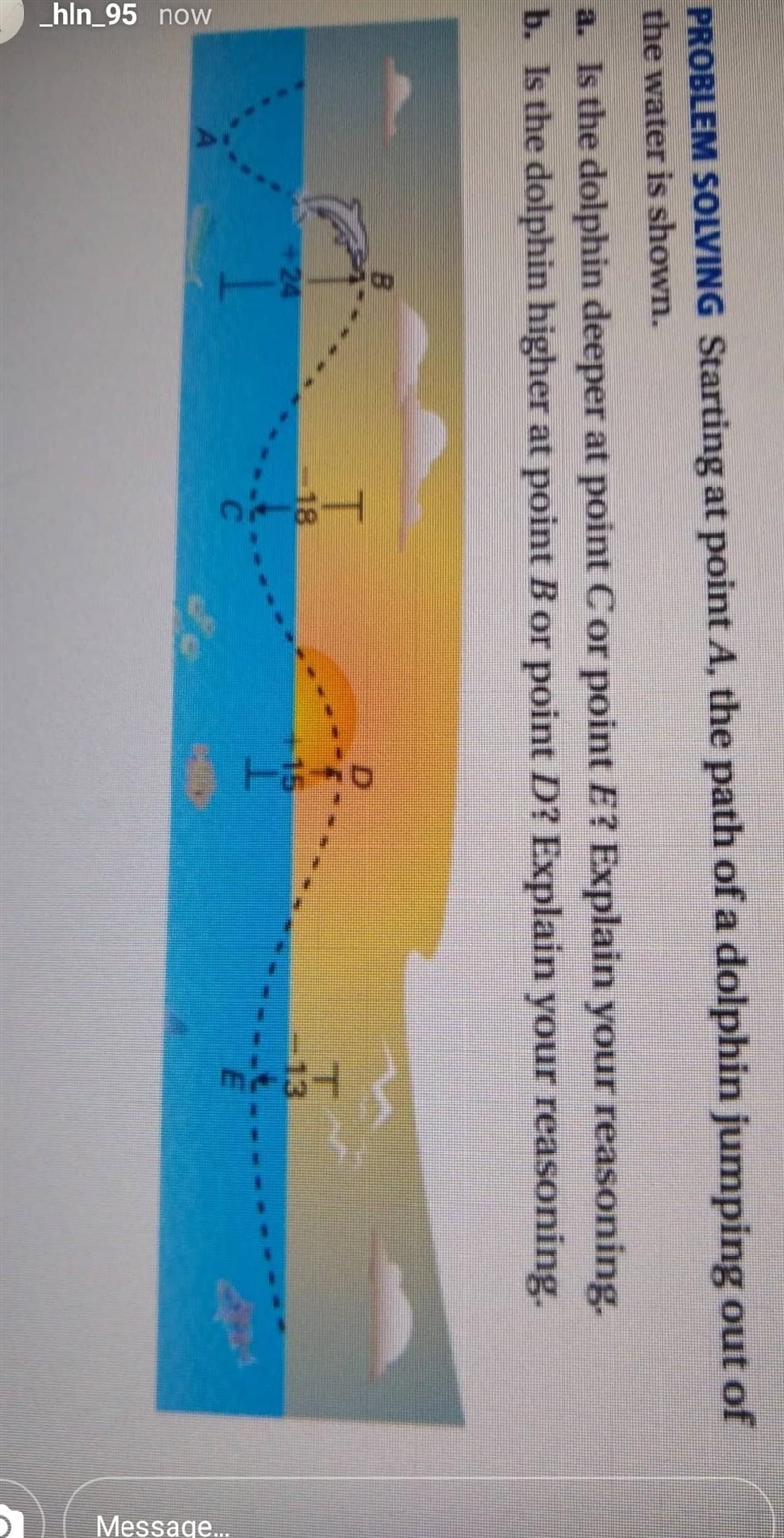 Is the dolphin deeper than point C or point E?​-example-1