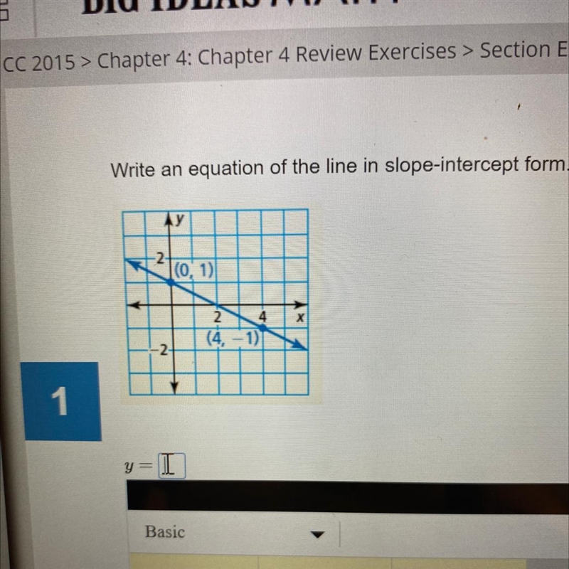 Write an equation of the line in slope-intercept form. HELLLLPPP:((-example-1