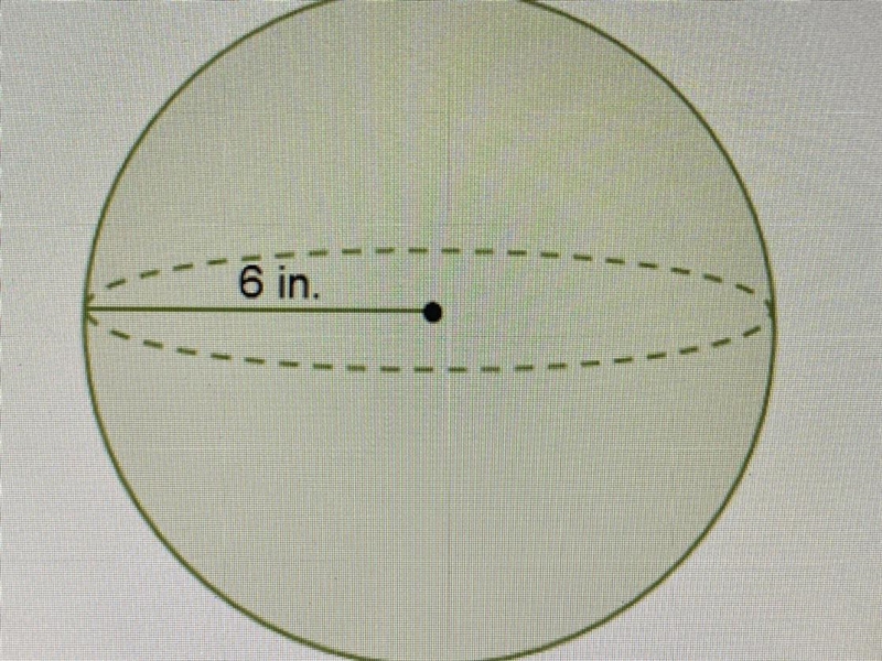 What is the volume of the sphere in terms of | -- 6 in.-example-1