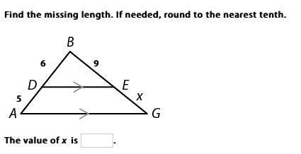 Find the missing length. If needed, round to the nearest tenth.-example-1