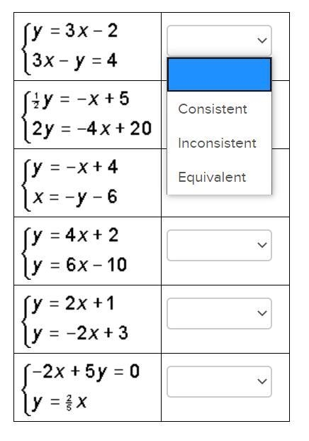 Choose the correct equation type for each system.-example-1