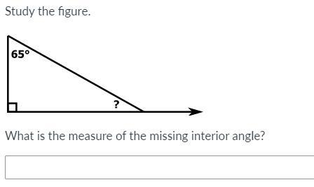 What is the measure of the missing interior angle?-example-1