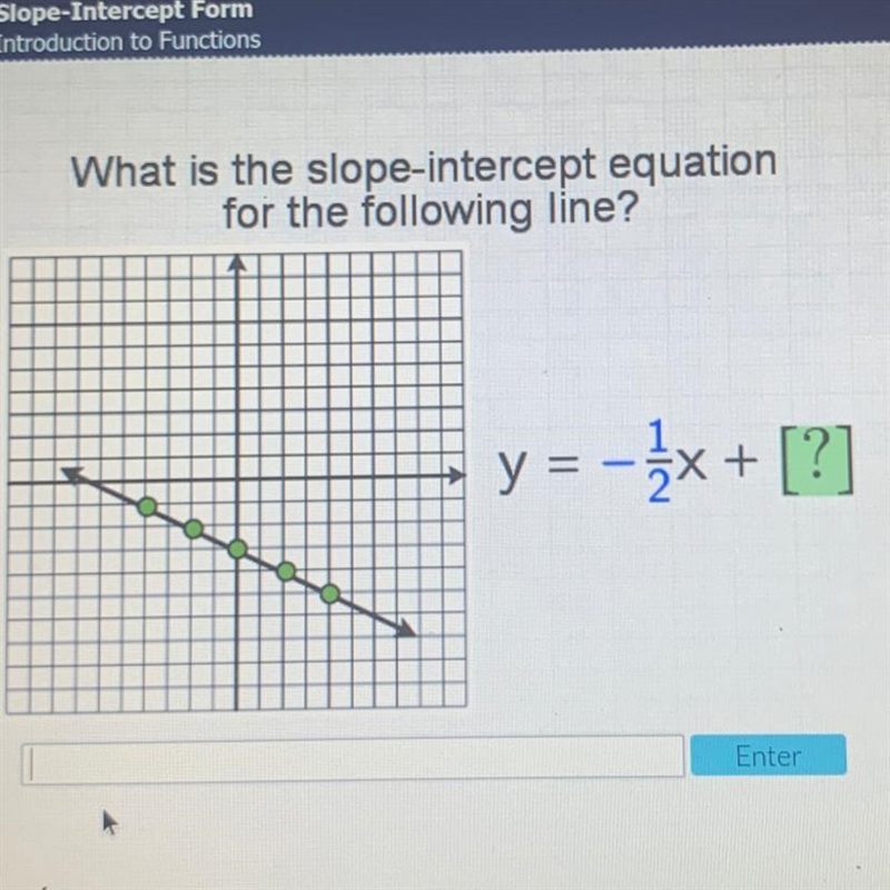 What is the slope-intercept equation for the following line? y = -2x + [?] What is-example-1