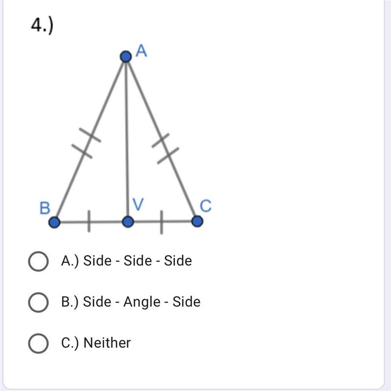 HURRY ANSWER!!! Are the triangles below congruent by Side-Side-Side, Side-Angle-Side-example-1