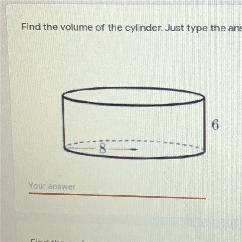 Find the volume of the cylinder-example-1