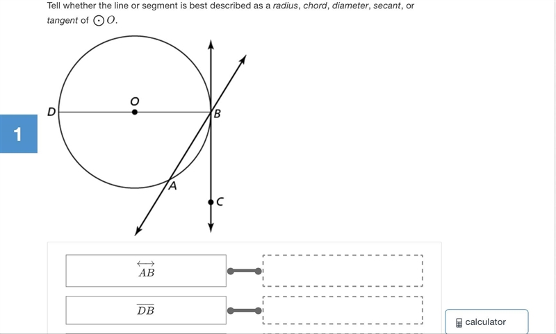 Tell whether the line or segment is best described as a radius, chord, diameter, secant-example-1