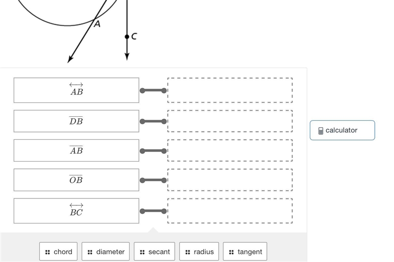 Tell whether the line or segment is best described as a radius, chord, diameter, secant-example-2