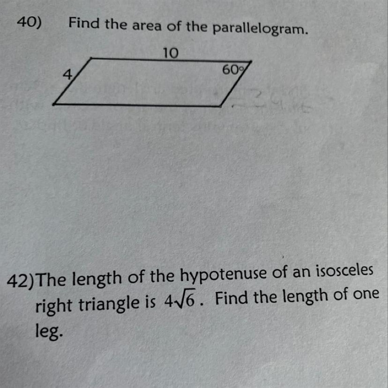 Find the area of the parallelogram. 10 60 4-example-1