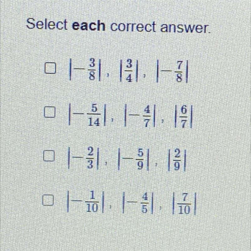 Which list shows the absolute values in order form least to greatest?-example-1