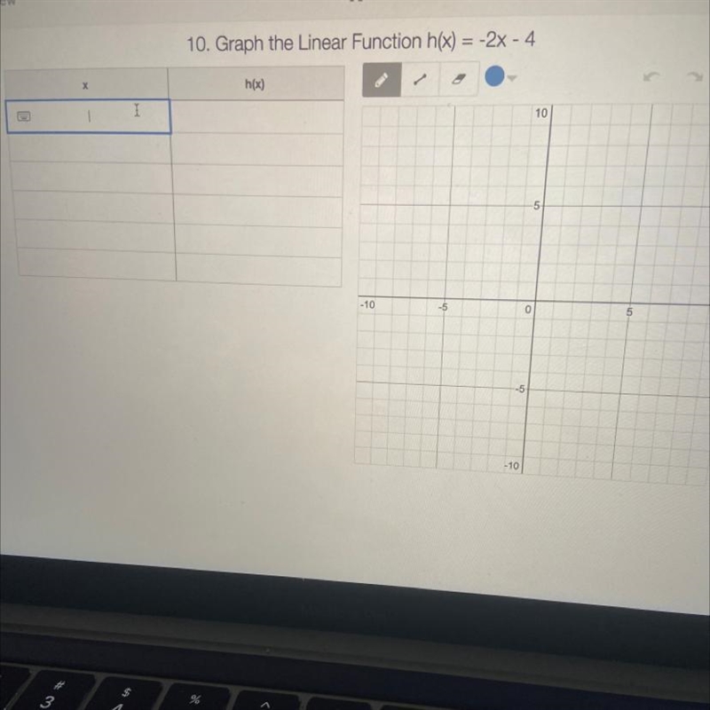 Graph the Linear Function h(x) = -2x - 4-example-1