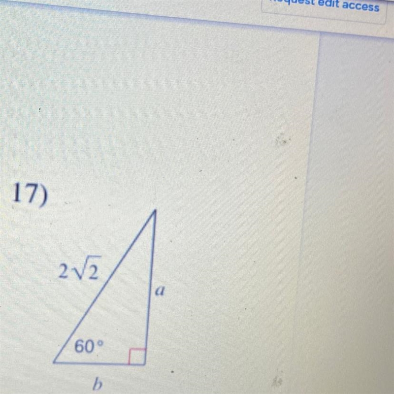 What’s the solution to this special right triangles?-example-1