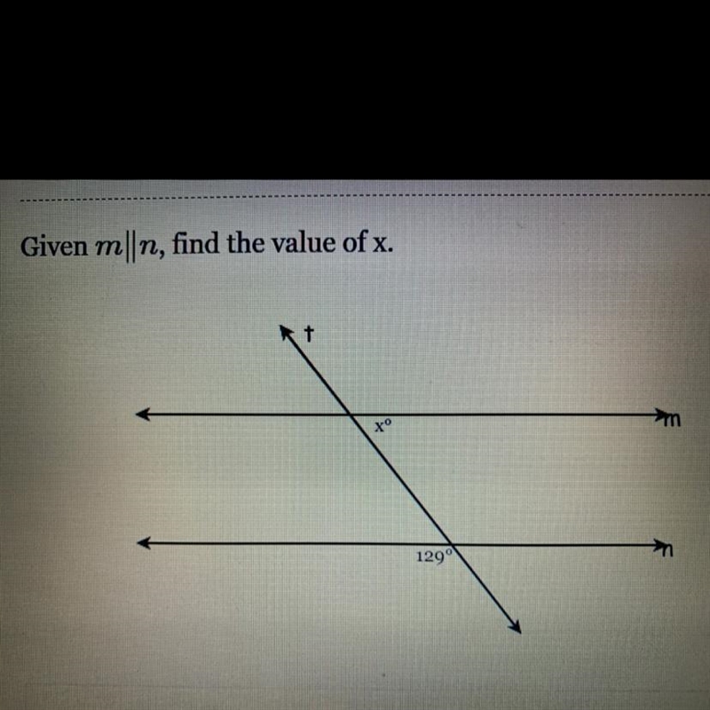 Given m||n, find the value of x. t -10 m 1299-example-1