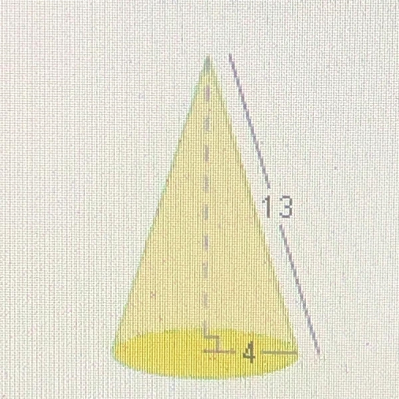 What is the surface area of the right cone below? A. 68 units2 B. 54 77 units ОООО-example-1