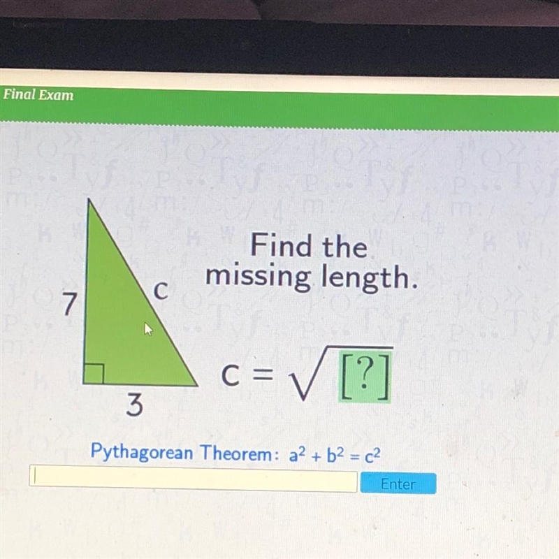 Please help! find the missing length.-example-1