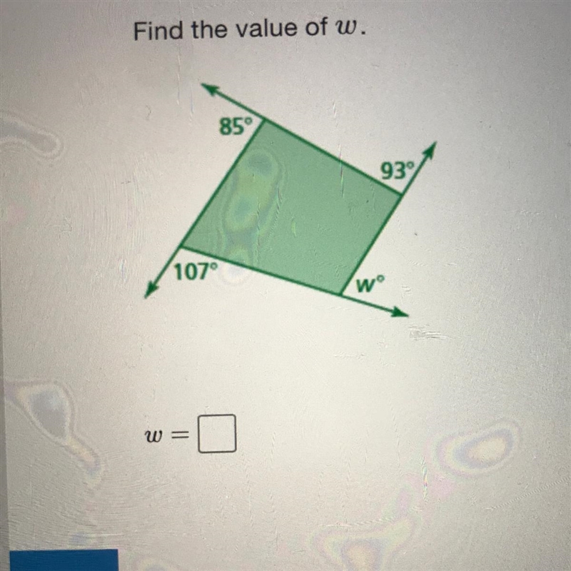 Find the value of w-example-1