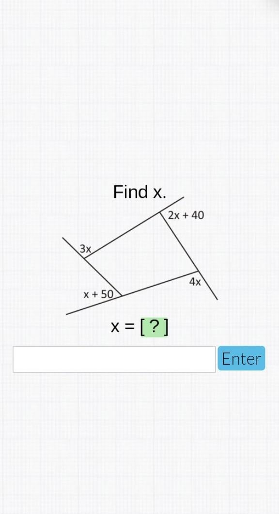 Find x exterior angles​-example-1