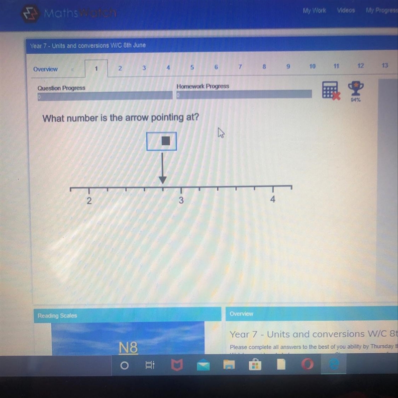 What number is the arrow point at?-example-1