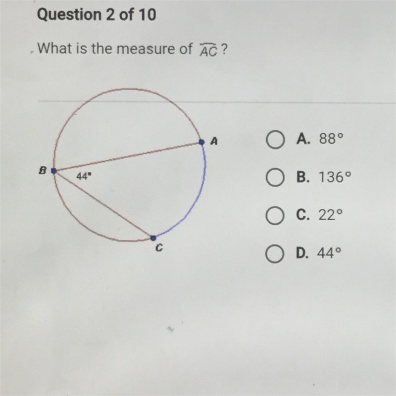 ￼ what is the measure of AC ￼-example-1