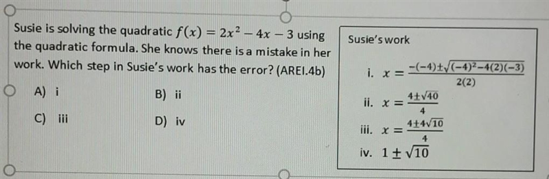 Susie is solving the quadratic​-example-1