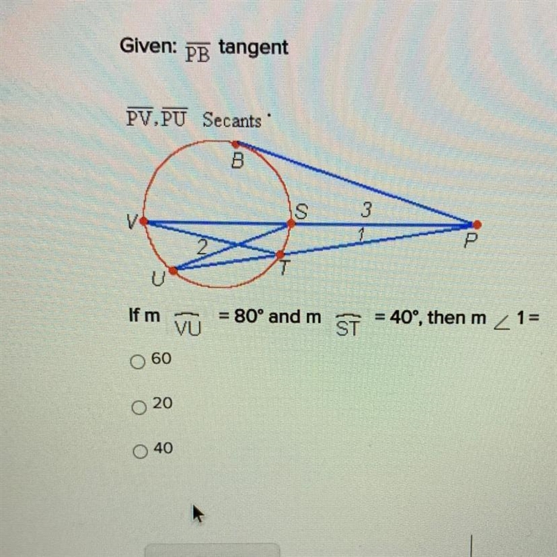 =ñ = 80° and m = 40°, then m <1 = VU ST 60 20 40-example-1