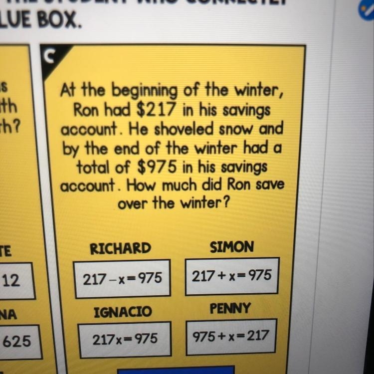 At the beginning of the winter Ron had $217 in his savings account he shoveled snow-example-1