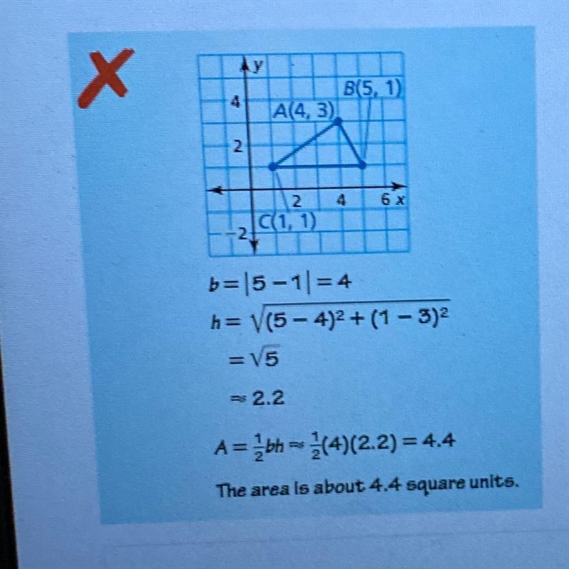 “So, the area is __ square units.”-example-1