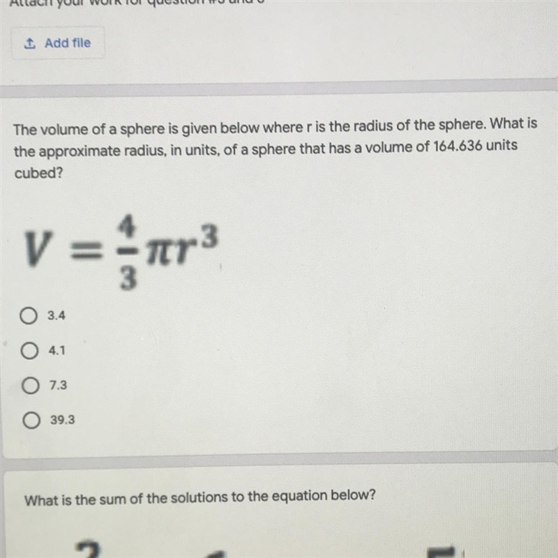 The volume of a sphere is given below where r is the radius of the sphere. What is-example-1