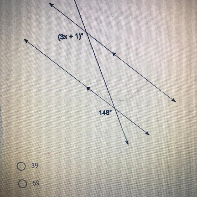 (3x + 1) 148° Find the value of x-example-1