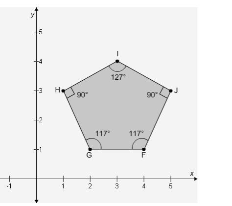 Select the correct answer from each drop-down menu. Polygon ABCDE rotates 45° clockwise-example-1