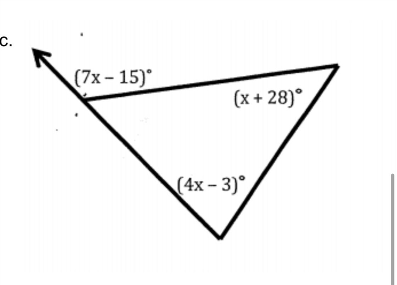 Interior and exterior of angles of triangles please help !!-example-1