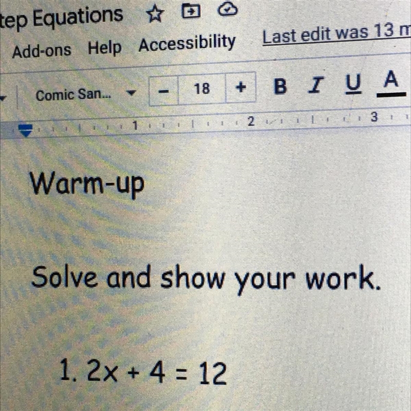 Help me and do it out please 2x+4=12-example-1