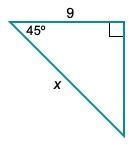 The value of x is: 9. 18. None of these choices are correct.-example-1