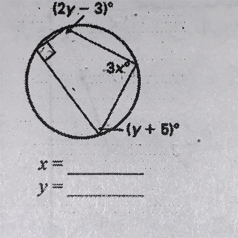 Find x and y and explain your answer-example-1